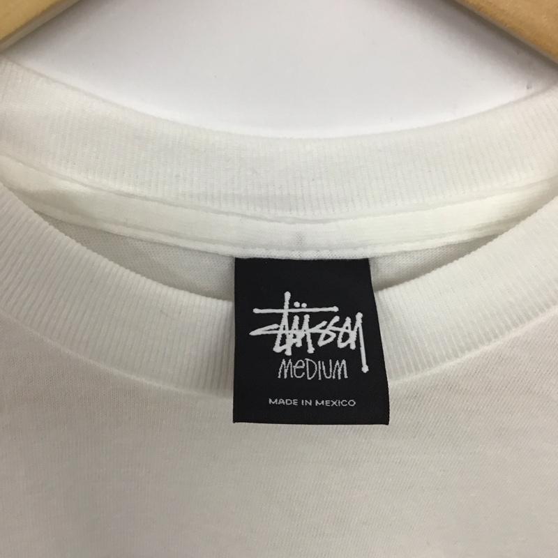 ステューシー STUSSY Tシャツ 半袖 半袖カットソー プリントTシャツ クルーネックカットソー M プリント 白 / ホワイト /  メンズ USED 古着 中古 10134057