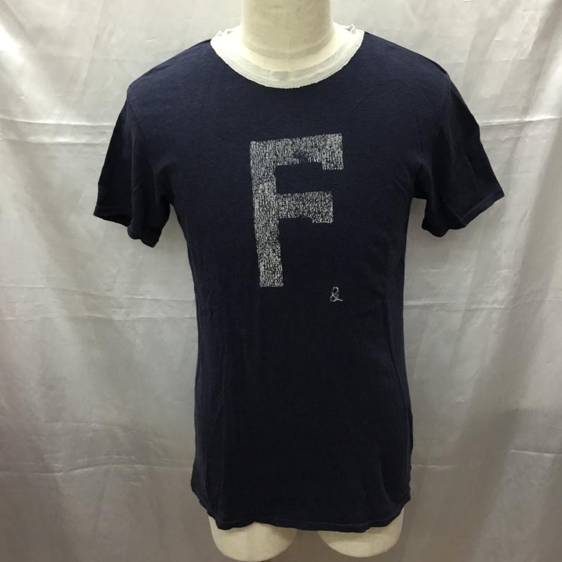 フォーティーファイブアールピーエム 45RPM Tシャツ 半袖 クルーネック 2 プリント 紺 / ネイビー /  メンズ USED 古着 中古 10112382