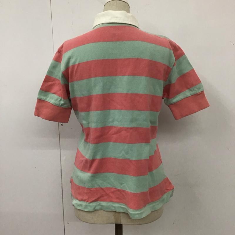 ラルフローレン RALPHLAUREN ポロシャツ 半袖 半袖ポロシャツ カラーシャツ 半袖カットソー M ボーダー柄 桃 / ピンク / X 水色 / ライトブルー /  レディース USED 古着 中古 10113816