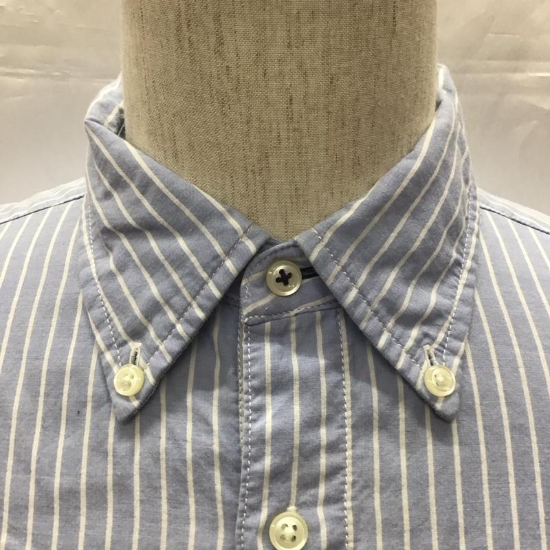 トミーヒルフィガー TOMMY HILFIGER シャツ、ブラウス 長袖 長袖シャツ カラーシャツ ストライプシャツ 長袖カットソー ボタンダウンシャツ リバーシブル M ストライプ 水色 / ライトブルー / X 白 / ホワイト /  メンズ USED 古着 中古 10111710