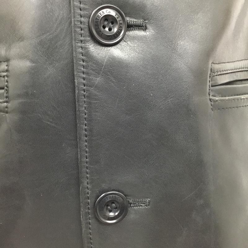 ワイツーレザー Y 2LEATHER ジャケット、上着 ジャケット、ブレザー シングルレザージャケット カジュアルジャケット アウター 38 無地 黒 / ブラック /  メンズ USED 古着 中古 10109513