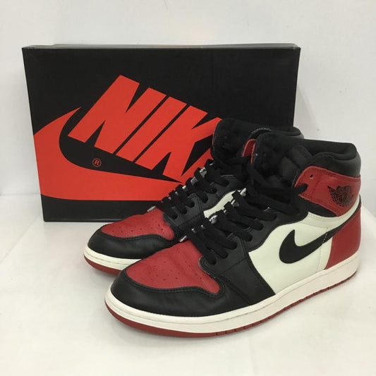 ナイキ NIKE スニーカー スニーカー 555088-610 AIR JORDAN 1 RETRO HIGH OG 28.5cm 箱有 28.5cm ロゴ、文字 黒 / ブラック / X 白 / ホワイト / X 赤 / レッド /  メンズ USED 古着 中古 10124379