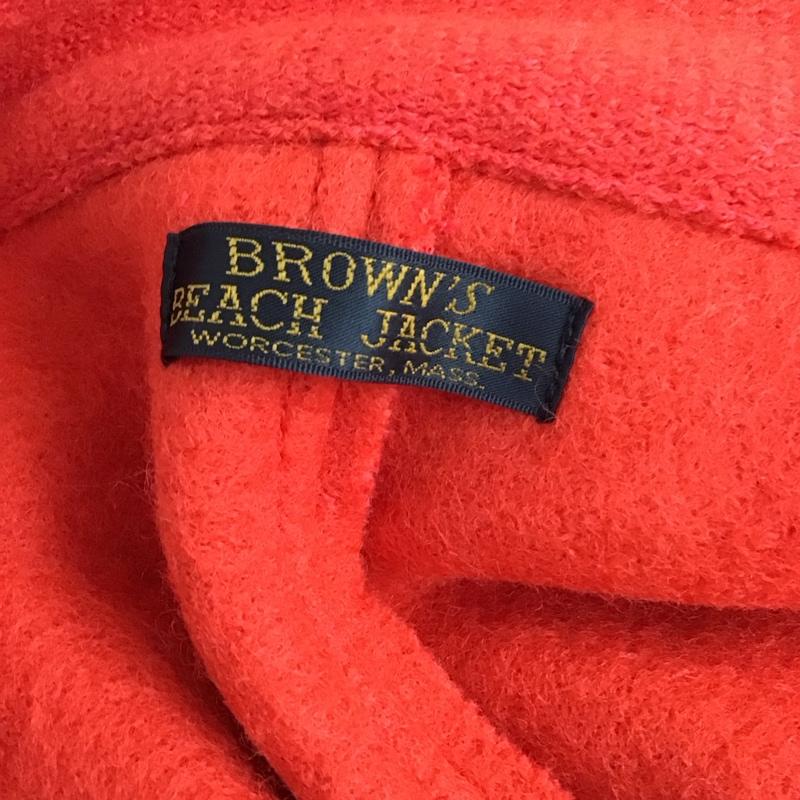 ブラウンズビーチジャケット BROWN S BEACH JACKET ジャケット、上着 ジャケット、ブレザー FULLCOUNT 実名復刻 ブラウンズビーチクロス BBJ10-008 ステンカラーコート ロングコート 40 無地 橙 / オレンジ /  メンズ USED 古着 中古 10117562