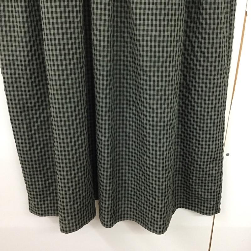 エヘカソポ ehka sopo ワンピース ロングスカート 1106971 シャツワンピース バンドカラー FREE チェック 灰 / グレー / X 黒 / ブラック /  レディース USED 古着 中古 10144364