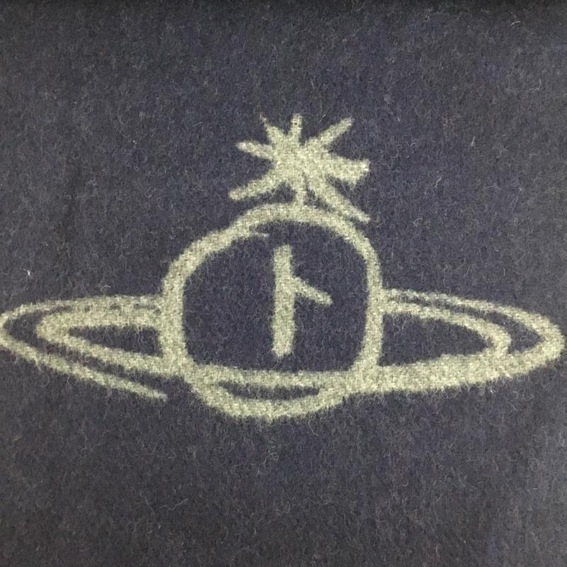 ヴィヴィアンウエストウッド Vivienne Westwood マフラー マフラー ウール ナイロン オーブ フリンジ  灰 / グレー / X 紺 / ネイビー /  レディース USED 古着 中古 10151188