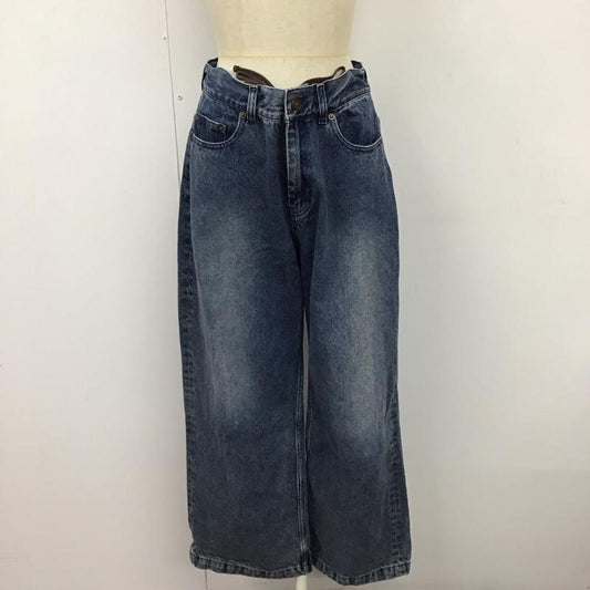 フリークスストア FREAK S STORE パンツ デニム、ジーンズ デニムパンツ ストレートパンツ ワイドパンツ カジュアルパンツ M 無地 インディゴ / インディゴ /  レディース USED 古着 中古 10114453