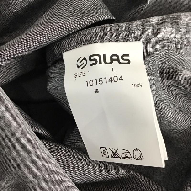 サイラス SILAS シャツ、ブラウス 長袖 長袖シャツ カラーシャツ ポケットシャツ 長袖カットソー ボタンダウンシャツ L 無地 灰 / グレー /  メンズ USED 古着 中古 10107461
