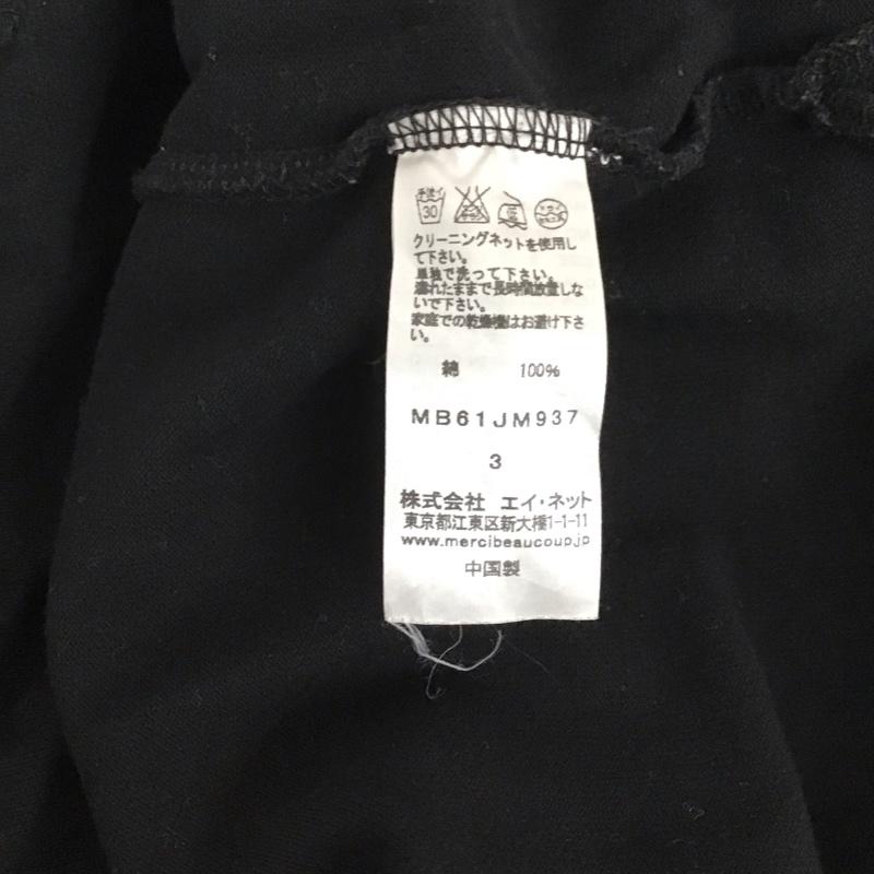 メルシーボークー mercibeaucoup, ポロシャツ 半袖 半袖カットソー 半袖ポロシャツ 3 無地 黒 / ブラック /  メンズ USED 古着 中古 10128779