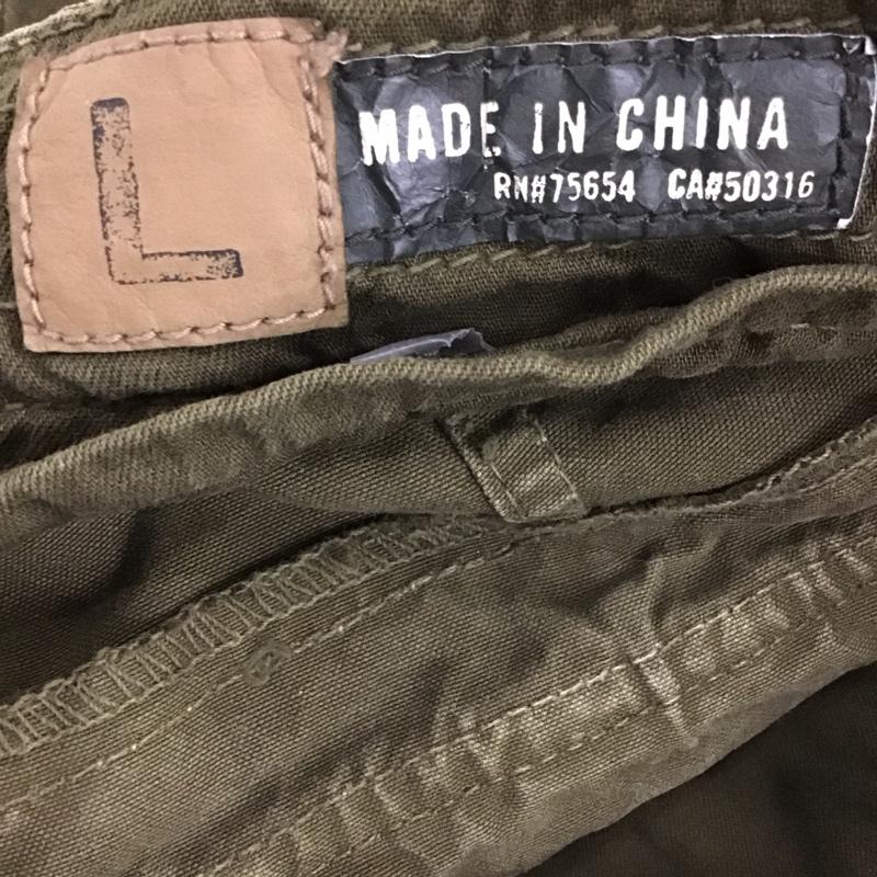 アバクロンビーアンドフィッチ ABERCROMBIE&FITCH パンツ ワークパンツ、ペインターパンツ カーゴパンツ カジュアルパンツ ワイドパンツ ワークパンツ ミリタリーパンツ L 無地 カーキ / カーキ /  メンズ USED 古着 中古 10109856