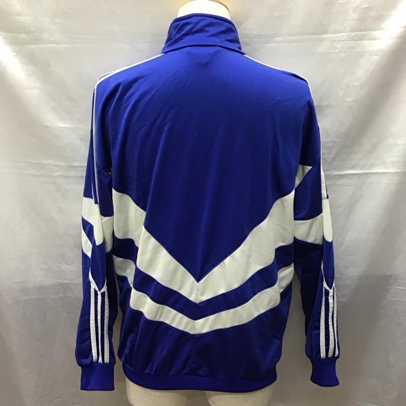 アディダス adidas ジャケット、上着 ジャケット、ブレザー ジップアップジャケット ジャンパー ジャージ 古着 S ロゴ、文字 白 / ホワイト / X 青 / ブルー /  メンズ USED 古着 中古 10120506