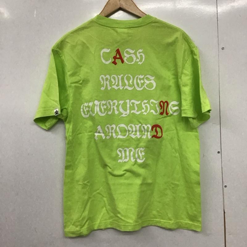 アンドサンズ ANDSUNS Tシャツ 半袖 半袖カットソー プリントTシャツ クルーネックカットソー L プリント 黄緑 / イエローグリーン /  メンズ USED 古着 中古 10149931