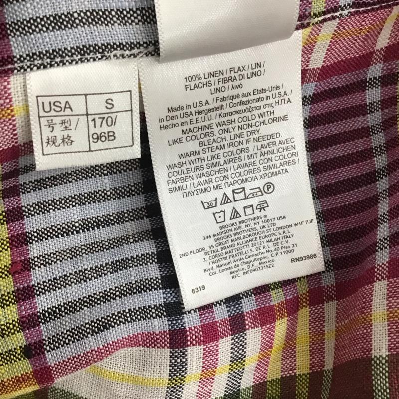ブルックスブラザーズ BROOKS BROTHERS シャツ、ブラウス 長袖 ボタンダウン 麻 リネン S チェック マルチカラー / マルチカラー /  メンズ USED 古着 中古 10112669