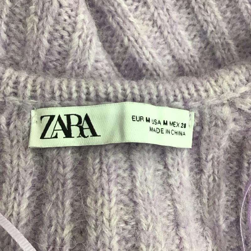 ザラ ZARA ニット、セーター 長袖 9598 161 612 Vネック M 無地 紫 / パープル /  レディース USED 古着 中古 10119618