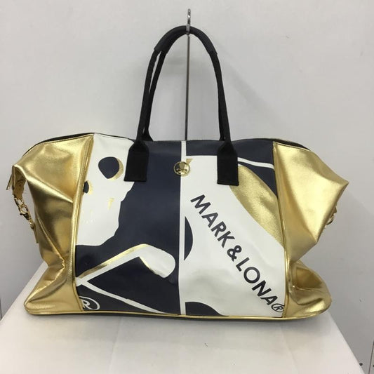 マークアンドロナ MARK&LONA ボストンバッグ ボストンバッグ ゴルフバッグ キャディバッグ ロゴ、文字 白 / ホワイト / X 紺 / ネイビー / X 金 / ゴールド /  メンズ USED 古着 中古 10137947