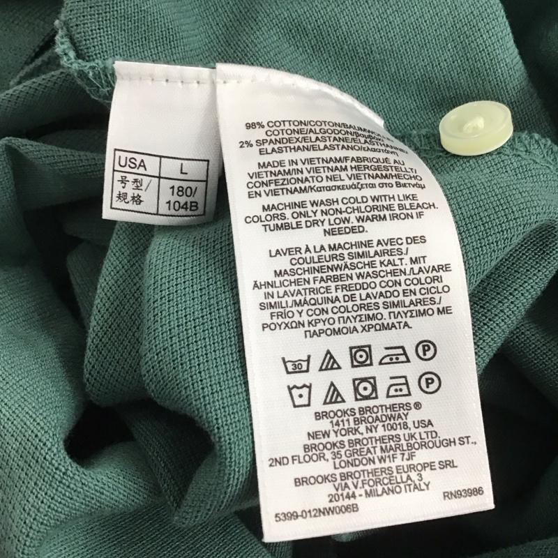 ブルックスブラザーズ BROOKS BROTHERS ポロシャツ 長袖 SLIM FIT L ワンポイント 緑 / グリーン /  メンズ USED 古着 中古 10139472