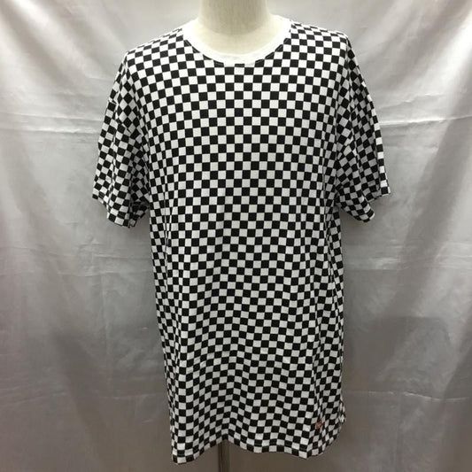 シュプリーム Supreme Tシャツ 半袖 2018AW supreme Hanes CheckerTaglessTee 半袖カットソー プリントTシャツ L チェック 白 / ホワイト / X 黒 / ブラック /  メンズ USED 古着 中古 10116235