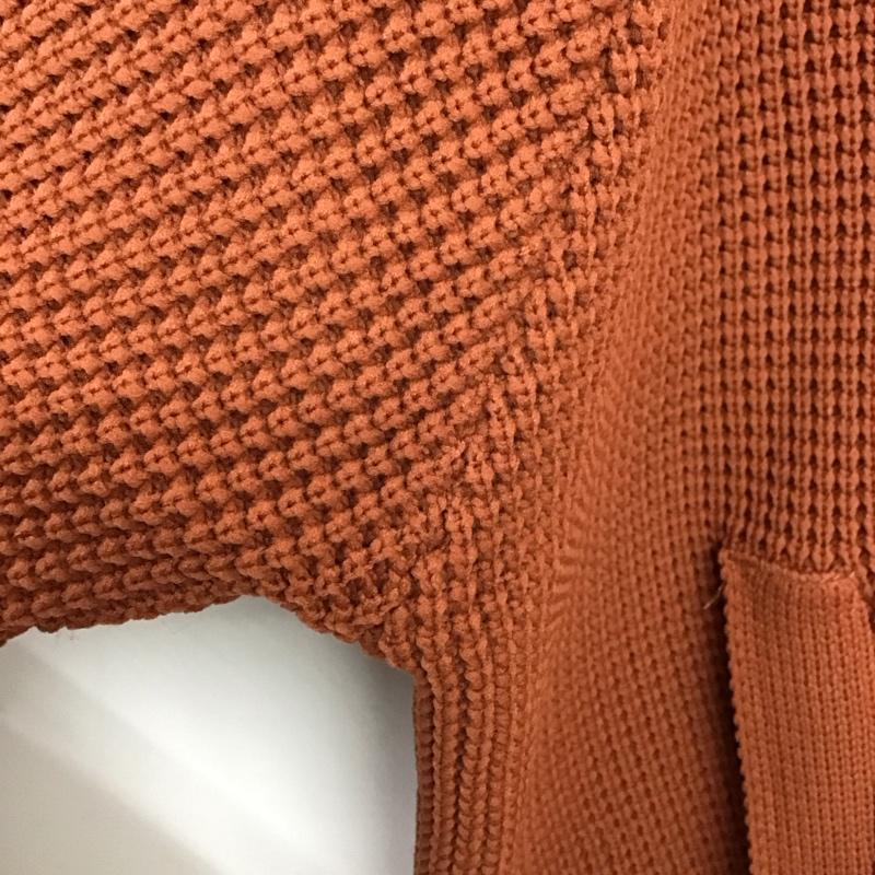 ジャバ Java カーディガン 長袖 長袖ニットカーディガン 前ボタン ノーカラー L 無地 橙 / オレンジ /  レディース USED 古着 中古 10142650