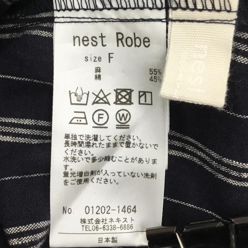 ネストローブ nest Robe パンツ サルエルパンツ 01202‐1464　20SS　コットンリネンストライプイージーフィットパンツ　ネストローブ FREE ストライプ 紺 / ネイビー / X 白 / ホワイト /  レディース USED 古着 中古 10115036