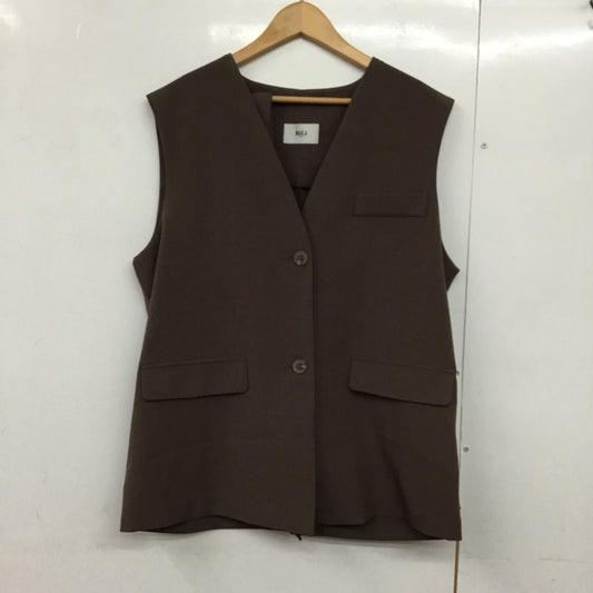 リリ RiLi ベスト ベスト 210078028 ロング丈 ベルト付き フェイクポケット FREE 無地 茶 / ブラウン /  レディース USED 古着 中古 10144698