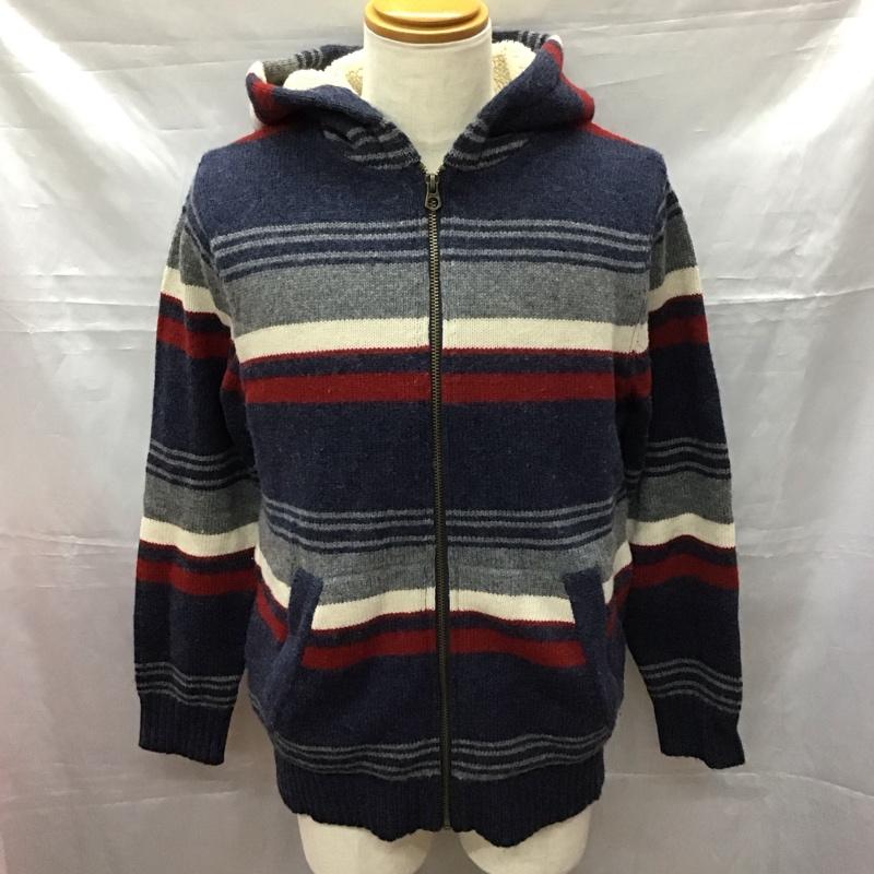 エディーバウアー Eddie Bauer パーカー 長袖 ジップアップパーカー 長袖パーカー フード付きボアパーカー M ボーダー柄 マルチカラー / マルチカラー /  メンズ USED 古着 中古 10113242