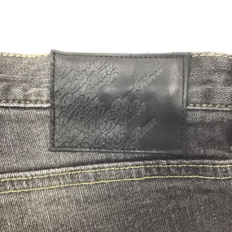 ロエン ROEN パンツ デニム、ジーンズ デニムパンツ ダメージ加工ジーンズ ワイドパンツ ストレートパンツ ワークパンツ L ダメージ加工 黒 / ブラック /  メンズ USED 古着 中古 10107777