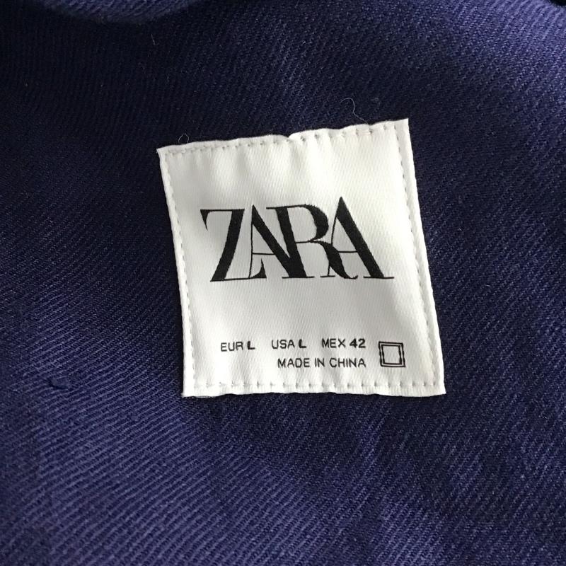ザラ ZARA ジャケット、上着 ジャケット、ブレザー カジュアルジャケット シャツジャケット アウター L 無地 紺 / ネイビー /  メンズ USED 古着 中古 10123715