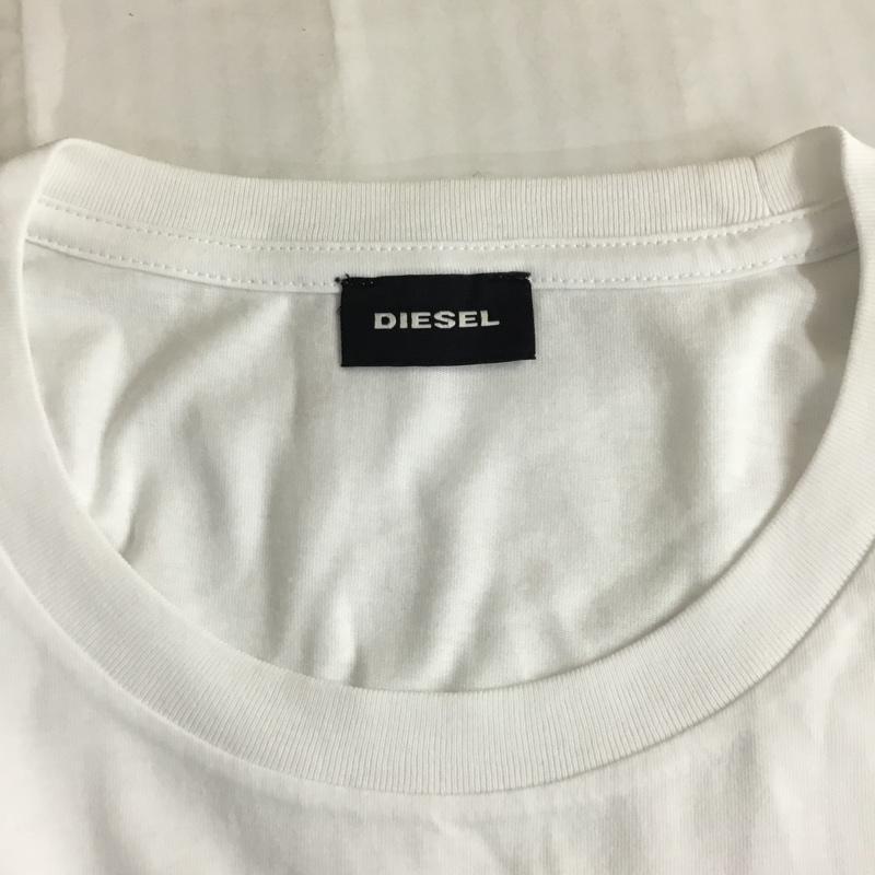 ディーゼル DIESEL Tシャツ 半袖 半袖カットソー プリントTシャツ クルーネックカットソー XXL ロゴ、文字 白 / ホワイト /  メンズ USED 古着 中古 10120838