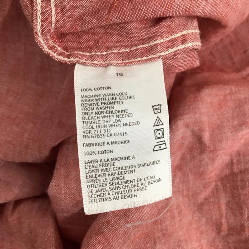 ノーティカ NAUTICA シャツ、ブラウス 長袖 長袖シャツ 無地シャツ カラーシャツ XL ロゴ、文字 赤 / レッド /  メンズ USED 古着 中古 10125055