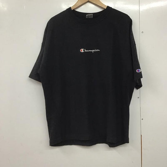 チャンピオン Campion Tシャツ 半袖 c8-m394 半袖Tシャツ 半袖カットソー プリントTシャツ M ロゴ、文字 黒 / ブラック /  メンズ USED 古着 中古 10142615
