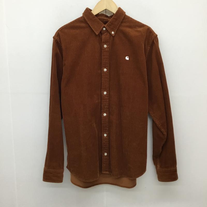 カーハートダブリューアイピー Carhartt WIP シャツ、ブラウス 長袖 Madison Cord Shirt コーデュロイシャツ M ロゴ、文字 茶 / ブラウン /  メンズ USED 古着 中古 10137791
