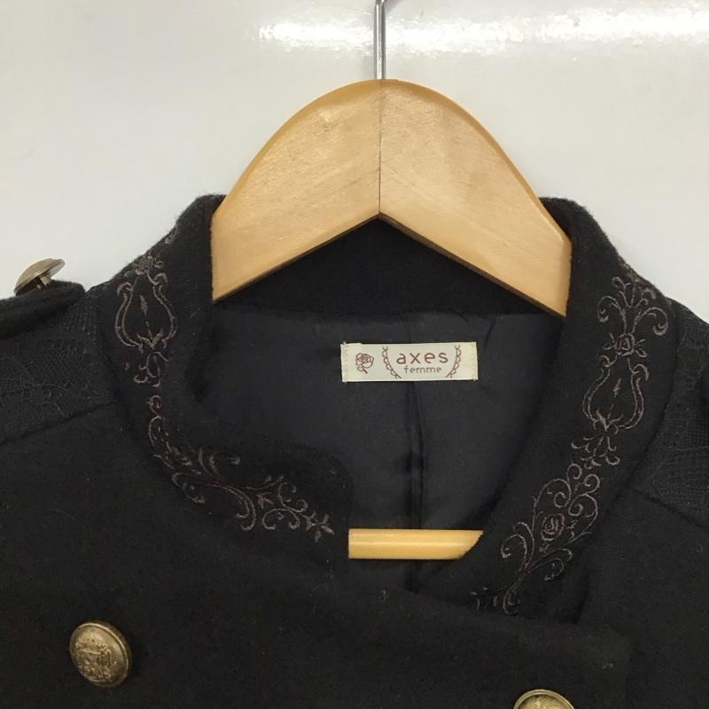 アクシーズファム axes femme コート コート一般 ポンチョ FREE 無地 黒 / ブラック /  レディース USED 古着 中古 10150995