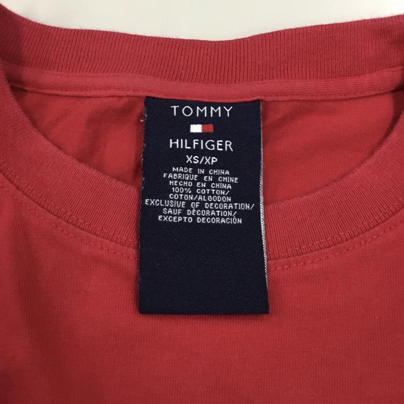トミーヒルフィガー TOMMY HILFIGER Tシャツ 半袖 114-222900-720 クルーネック プリント XS ロゴ、文字 赤 / レッド /  メンズ USED 古着 中古 10111393