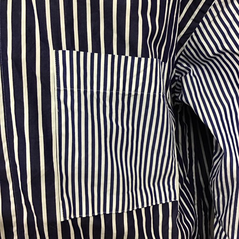 ユニクロ UNIQLO シャツ、ブラウス 長袖 331-436734 長袖シャツ ストライプシャツ カジュアルシャツ L ストライプ 白 / ホワイト / X 青 / ブルー /  メンズ USED 古着 中古 10117467