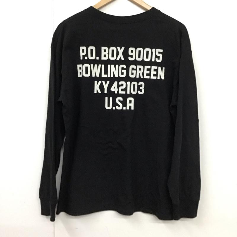 ラッセル RUSSELL カットソー 長袖 長袖カットソー プリントカットソー クルーネック FREE ロゴ、文字 黒 / ブラック /  メンズ USED 古着 中古 10130700