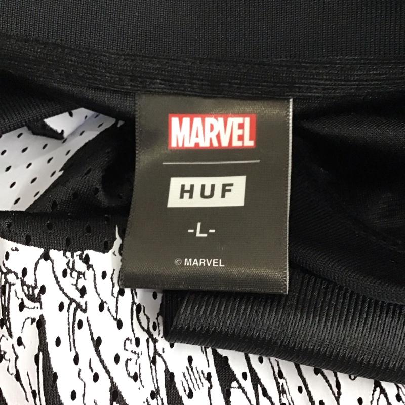 ハフ HUF Tシャツ 半袖 半袖カットソー プリントTシャツ Vネックカットソー marvel L プリント 黒 / ブラック /  メンズ USED 古着 中古 10120637