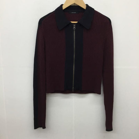 ジーナシス JEANASIS カーディガン 長袖 JS064681MN FREE 無地 黒 / ブラック / X えんじ / ワインレッド /  レディース USED 古着 中古 10144411