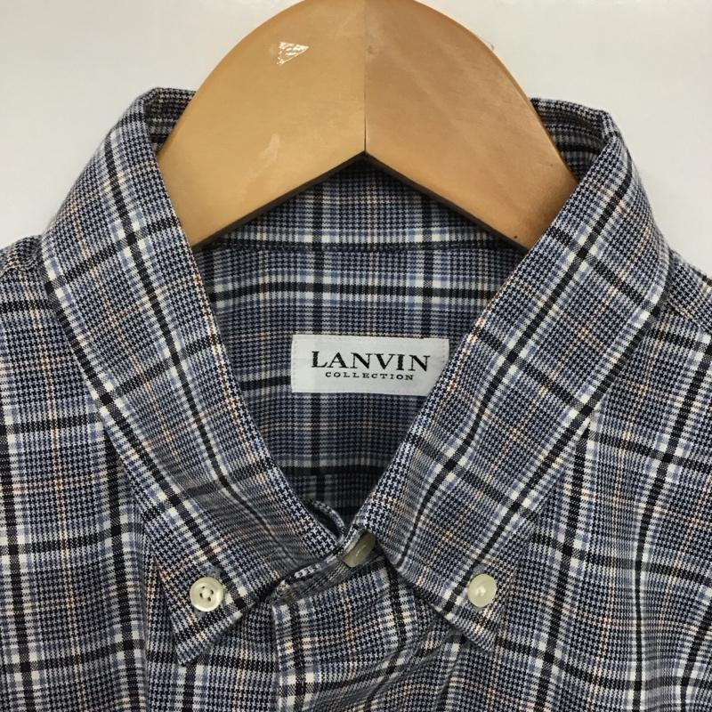 ランバン LANVIN シャツ、ブラウス 長袖 長袖シャツ チェックシャツ カラーシャツ ボタンダウンシャツ L チェック マルチカラー / マルチカラー /  メンズ USED 古着 中古 10145261