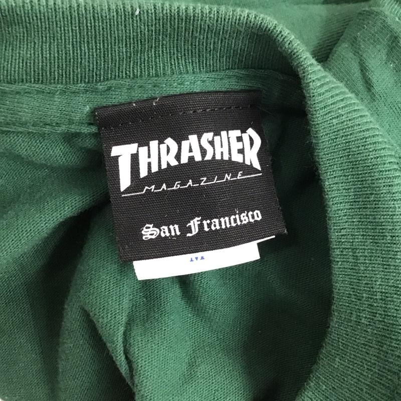 スラッシャー THRASHER Tシャツ 半袖 半袖カットソー プリントTシャツ クルーネックカットソー M ロゴ、文字 緑 / グリーン /  メンズ USED 古着 中古 10125115