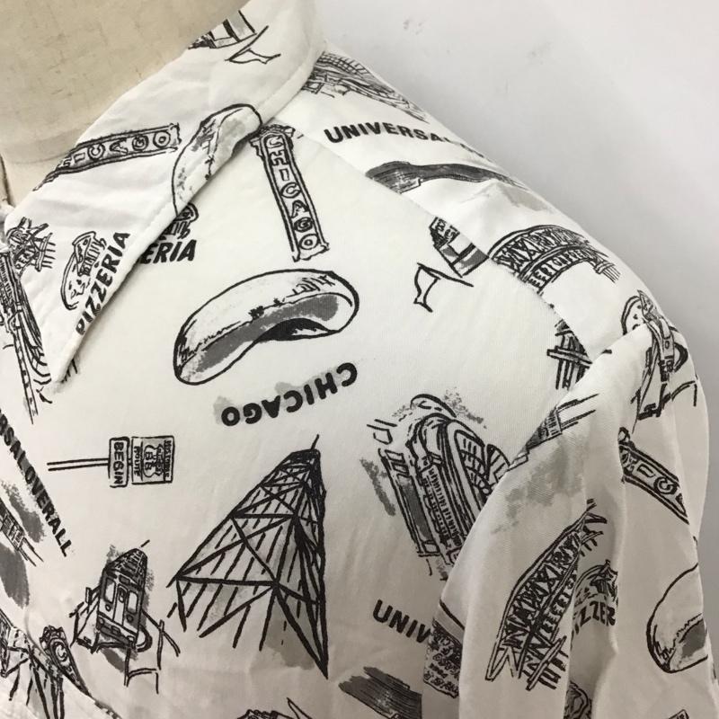ユニバーサルオーバーオール UNIVERSAL OVERALL シャツ、ブラウス 半袖 U813168-A 胸ポケット L 総柄 白 / ホワイト /  メンズ USED 古着 中古 10116812