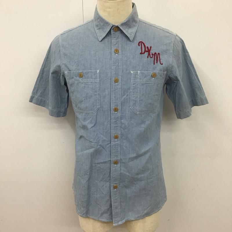 デウスエクスマキナ DEUS EX MACHINA シャツ、ブラウス 半袖 DMP75506 SERVICE SS CHAMBRAY SHIRT シャンブレー XS ロゴ、文字 水色 / ライトブルー /  メンズ USED 古着 中古 10113084