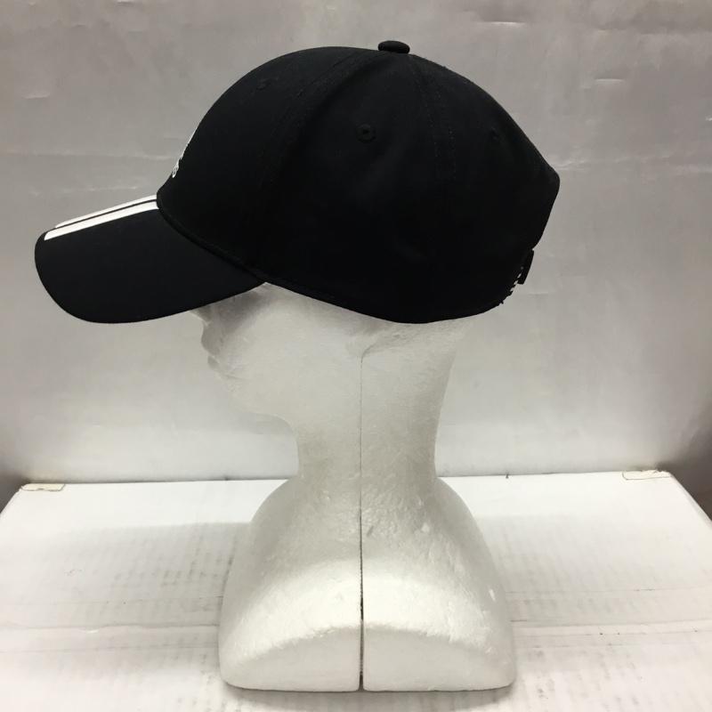 アディダス adidas 帽子 キャップ FK0894 ベースボール 3ストライプス ロゴ、文字 黒 / ブラック / X 白 / ホワイト /  メンズ USED 古着 中古 10107886