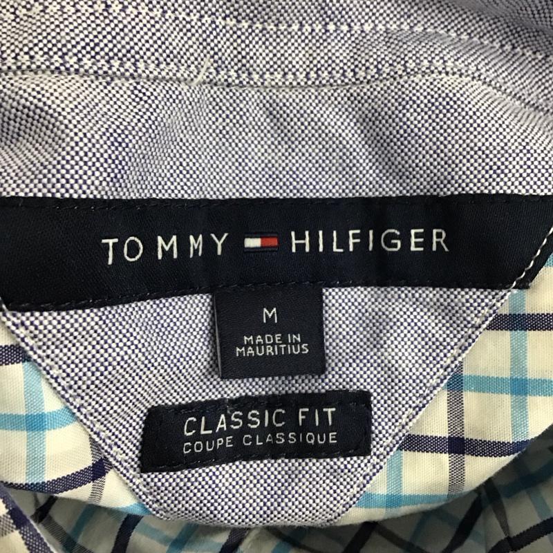 トミーヒルフィガー TOMMY HILFIGER シャツ、ブラウス 長袖 ボタンダウン 胸ポケット チェック M ワンポイント 白 / ホワイト / X 青 / ブルー / X 紺 / ネイビー /  メンズ USED 古着 中古 10112920