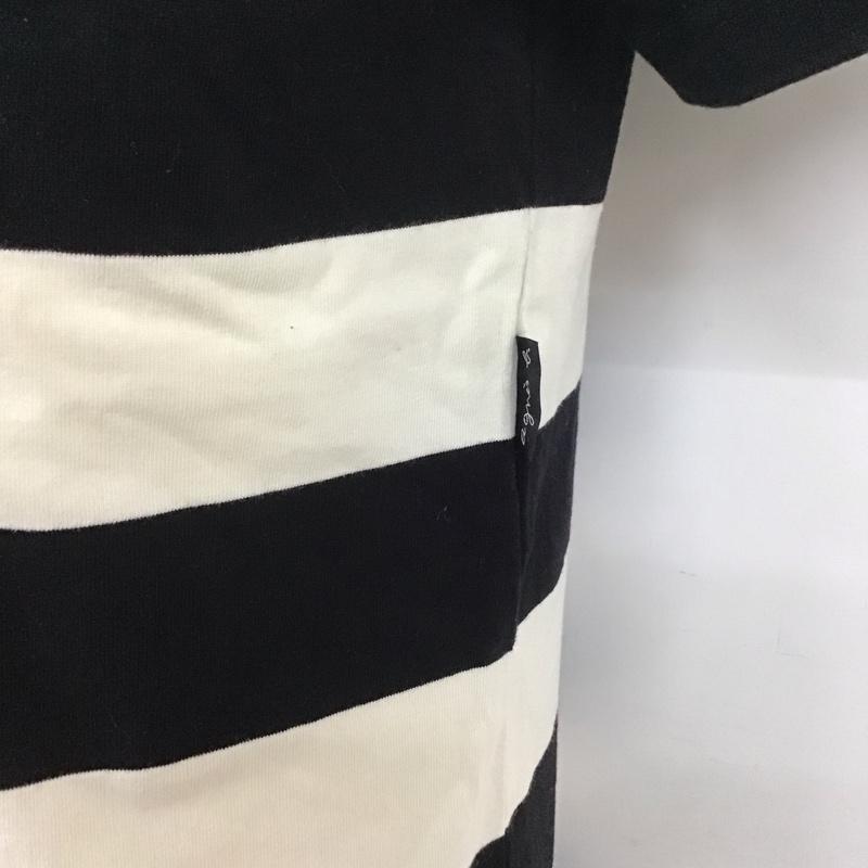 アニエス・ベー agnes b. Tシャツ 半袖 8807j019 太ボーダーTシャツ ボーダー柄 白 / ホワイト / X 黒 / ブラック /  メンズ USED 古着 中古 10111996
