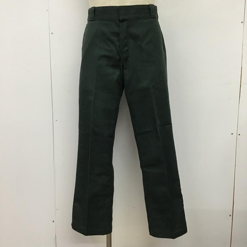 ディッキーズ Dickies パンツ ワークパンツ、ペインターパンツ センタータックパンツ ワイドパンツ ワークパンツ カジュアルジーンズ 30インチ 無地 緑 / グリーン /  メンズ USED 古着 中古 10105594