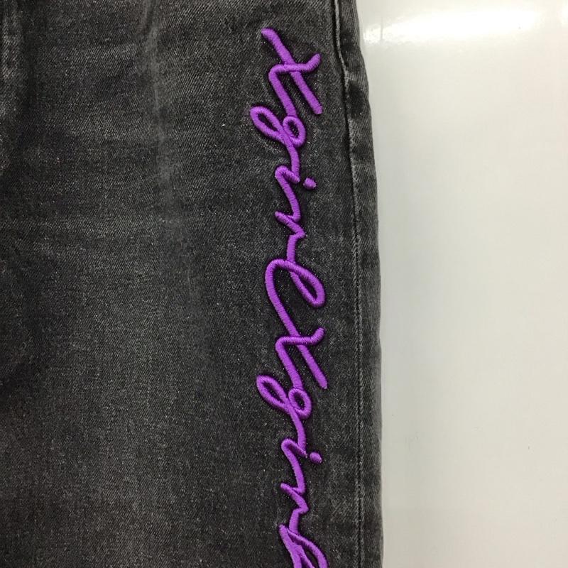 エックスガール X-girl スカート ロングスカート 05181802 デニムスカート バックスリット 刺繍 1 ロゴ、文字 黒 / ブラック /  レディース USED 古着 中古 10107065