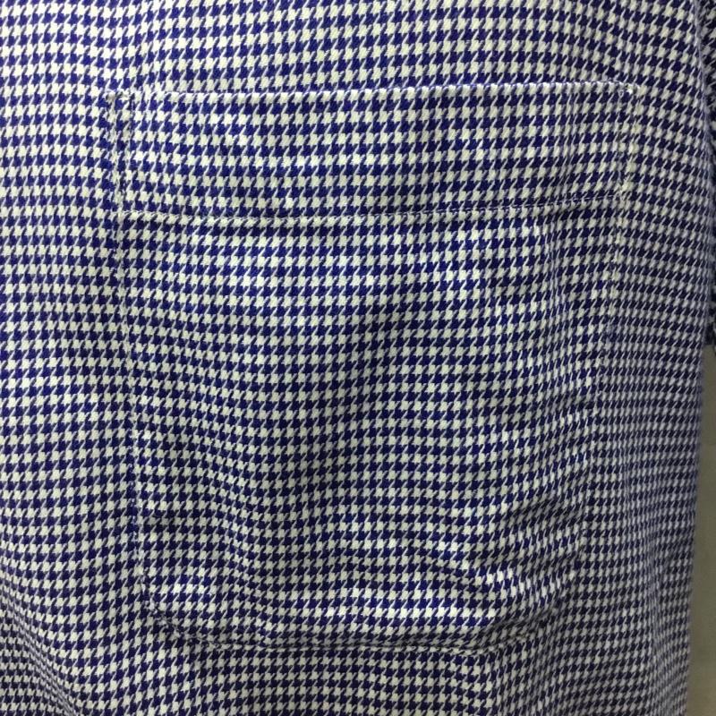 ビームス ハート BEAMS HEART シャツ、ブラウス 半袖 41-01-0060-380 ボタンダウン L 千鳥格子 白 / ホワイト / X 青 / ブルー /  メンズ USED 古着 中古 10117193