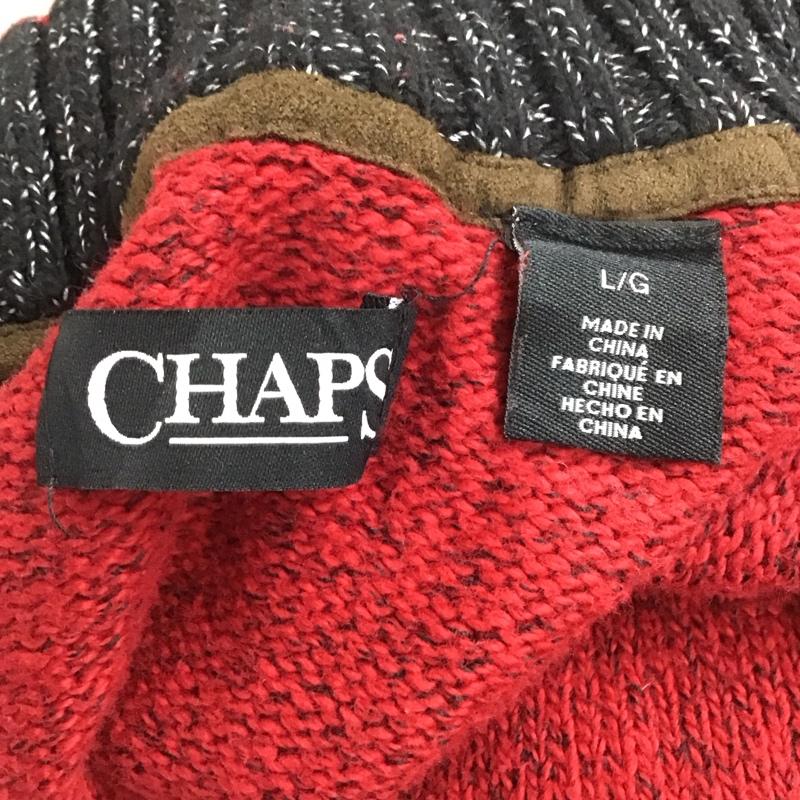 チャップス CHAPS ニット、セーター 長袖 長袖ニットカットソー ニット セーター ジップアップネックニット L 無地 赤 / レッド /  メンズ USED 古着 中古 10122147