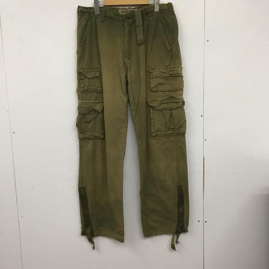 アバクロンビーアンドフィッチ ABERCROMBIE&FITCH パンツ ワークパンツ、ペインターパンツ ワイドパンツ カジュアルパンツ ワークパンツ カーゴパンツ 32インチ ダメージ加工 カーキ / カーキ /  メンズ USED 古着 中古 10139183
