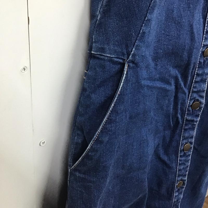 ザラ ZARA TRAFALUC ワンピース ロングスカート 半袖デニムワンピース ロングワンピース フロントボタン S 無地 インディゴ / インディゴ /  レディース USED 古着 中古 10149054