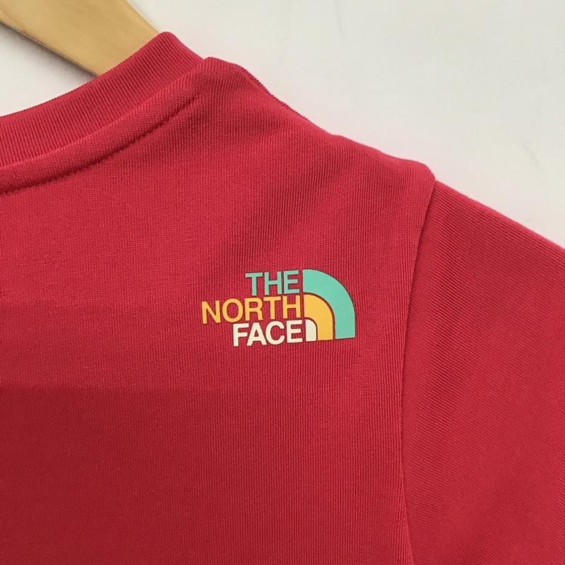 ザノースフェイス THE NORTH FACE Tシャツ 半袖 半袖カットソー プリントTシャツ クルーネックカットソー 130cm ロゴ、文字 赤 / レッド /  ボーイズ USED 古着 中古 10124131